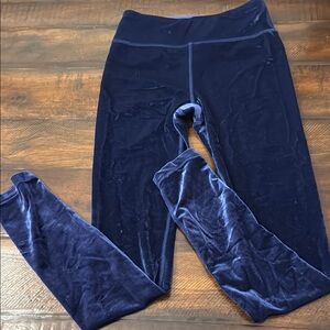 Athleta Girl High Rise Chit Chat Velvet Tight in Royal Navy Blue